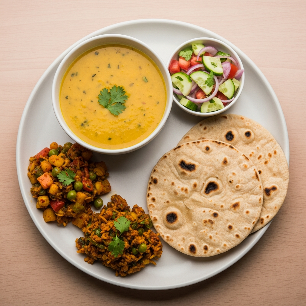 A balanced and wholesome homestyle thali